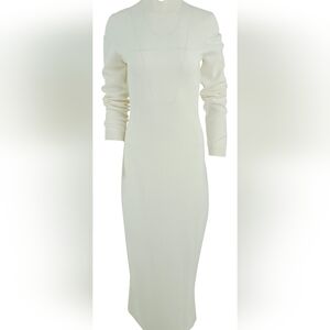 Nwt $1995 Brandon Maxwell Elegant White Knit Dress
